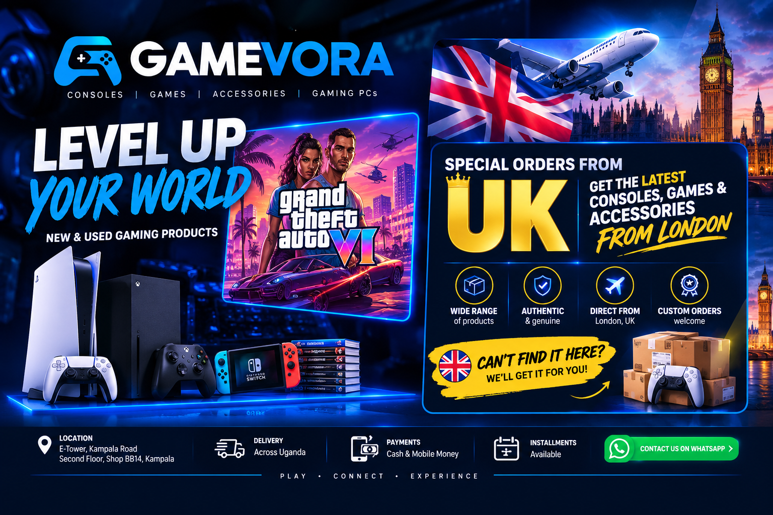 GAMEVORA special orders from London, United Kingdom, gaming consoles and accessories